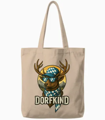 Dorfkind Bayern Herren Trachtenshirt Kinder Jungen Trachten Tote Bags - Natural