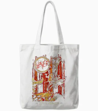 Slayer Hell Awaits Anniversary Cover Tote Bags - White