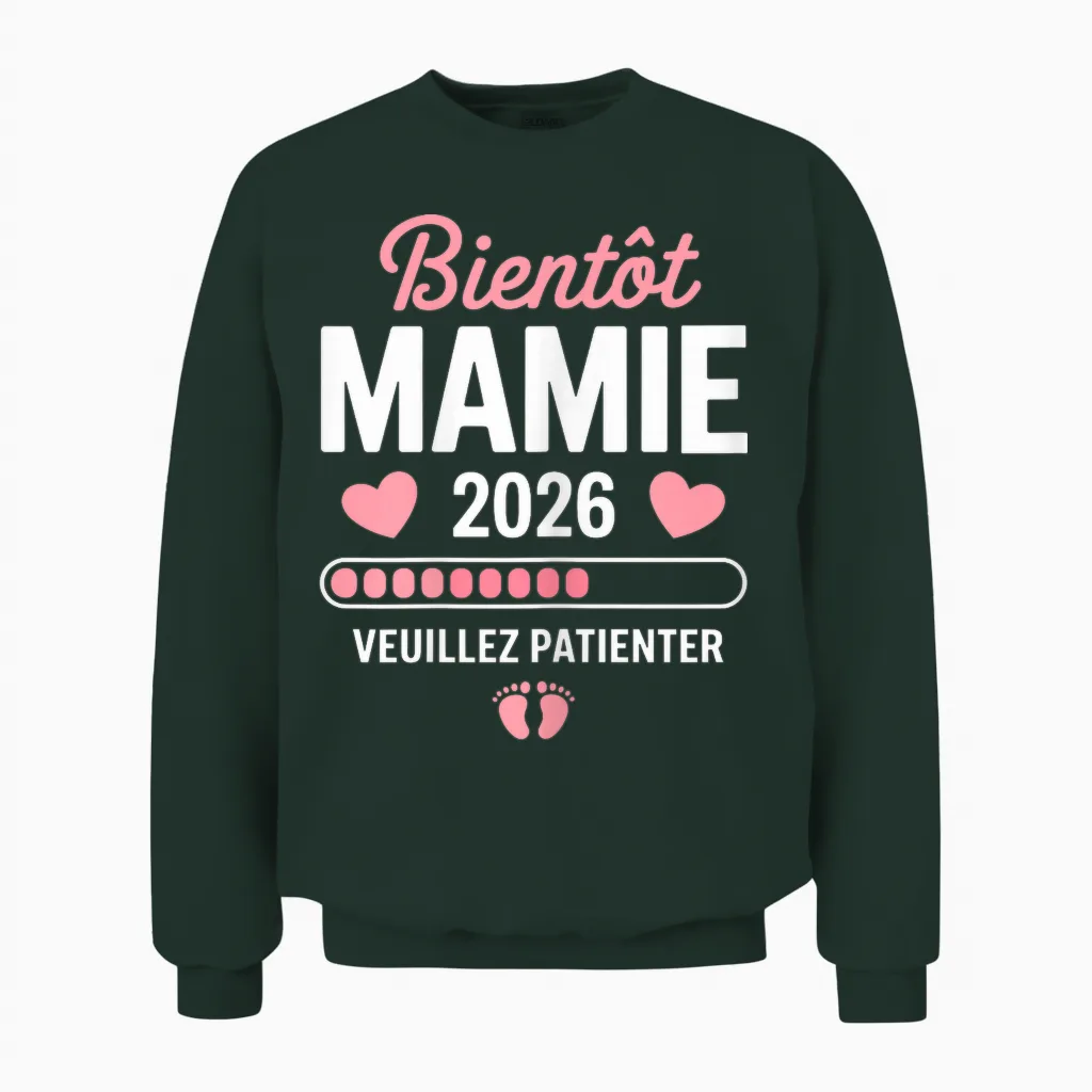 Femme Soon Granny 2026 Announcement Pregnancy Granny 2026 Unisex Sweatshirt in Forest