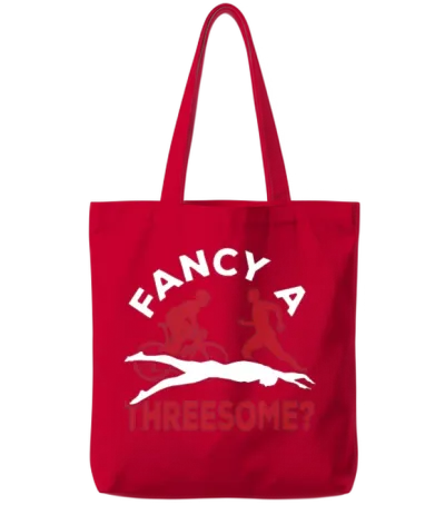 Triathlete Fancy a Threesome? Triathlon Tote Bags - Red
