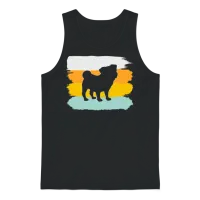 Pug Retro Unisex Tank Top - Black – 1