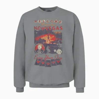 Fallout Welcome to Fabulous New Vegas Vintage Video Game Unisex Sweatshirt - Sport Grey