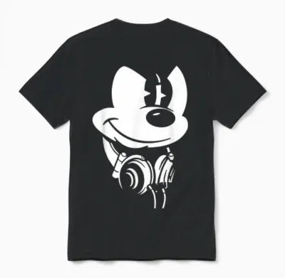 Disney - Mickey Mouse Headphones Unisex T-Shirt - Black