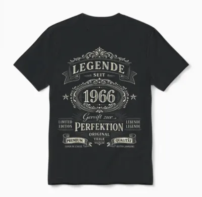 60. Geburtstag Mann Frau 60 Jahre Deko 1966 Geschenk Lustig Unisex T-Shirt - Black