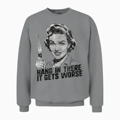 Humour Noir Drôle Rétro Horreur Graphique Alternative Gothique Humour Unisex Sweatshirt - Sport Grey