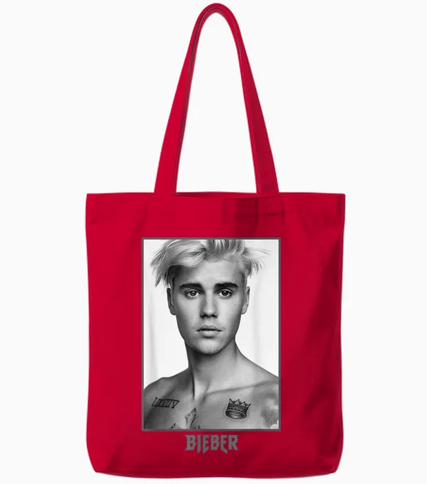 Justin Bieber Sorry Photo Tote Bags in Red