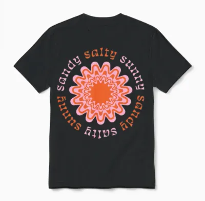 Sandy Salty Sunny Unisex T-Shirt - Black