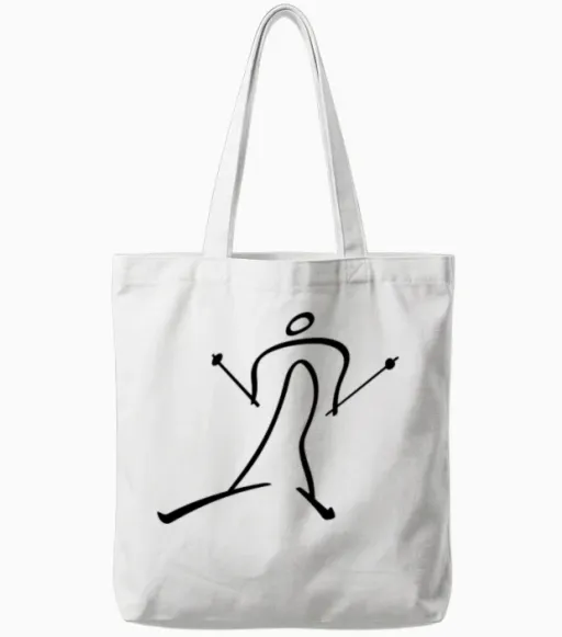 Olympic Cross Country Skiing Tote Bags - White