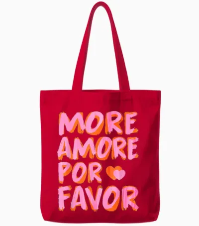 More Amore Por Favor X Mehr Liebe - Selbstliebe Selflove T-Shirt, White Tote Bags - Red