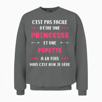 Super Pépette First Name Funny Girl Princess Pépette Unisex Sweatshirt - Graphite Heather