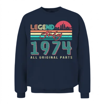 Vintage in July 1974 Unisex Sweatshirt - Navy