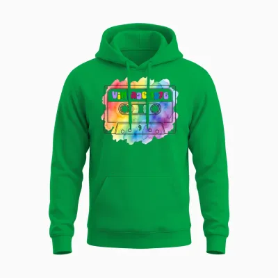 🎶 Vintage 1976: Limited Edition Cassette Tape 🎶 Unisex Hoodie - Irish Green