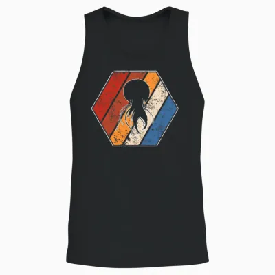 Jellyfish Retro Unisex Tank Top - Black