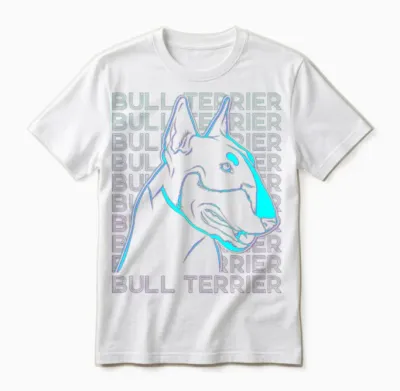 Bull Terrier Dog Retro Unisex T-Shirt - White