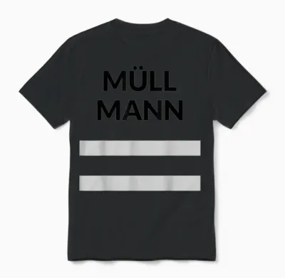 Müllmann Costume Rubbish Driver Trash Collection Fancy Dress Children's Men's T-Shirt, Orange Unisex T-Shirt - Black