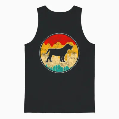 Dog Retro Unisex Tank Top - Black