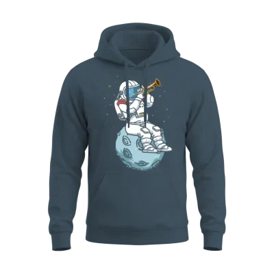 Trumpet Astronaut for Trumpet and Jazz Musicians Unisex Hoodie - Dark Heather