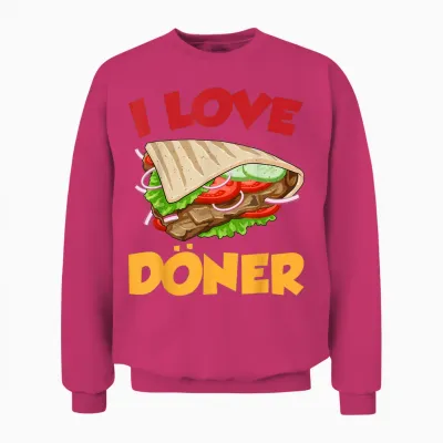 Ich Liebe Döner Kebab Fleisch Döner T-Shirt, Black Unisex Sweatshirt - Heliconia