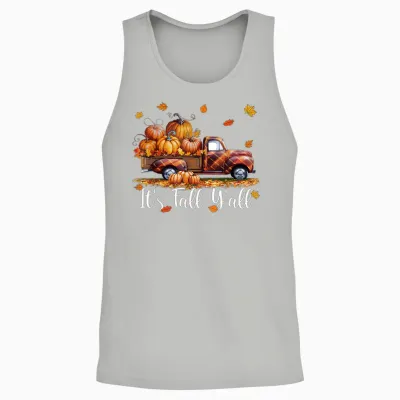 It's Fall Y'all Pumpkin Truck Autumn Tree Hello Fall Unisex Tank Top - Ash