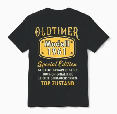 1961 Birthday Man 65th Decoration Funny 65s 65th Birthday Unisex T-Shirt - Black