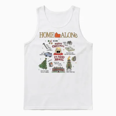 Home Alone Christmas Iconic Moments Doodle Chart Unisex Tank Top - White