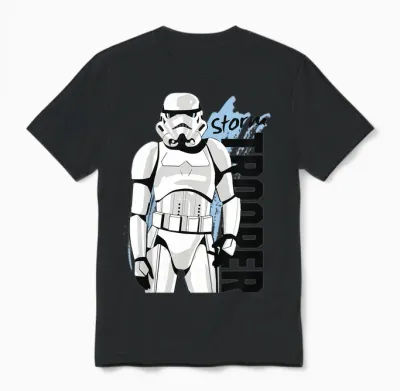 Kids Star Wars Storm Trooper T-Shirt, White, 2 Unisex T-Shirt - Black