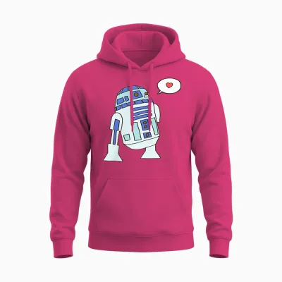 Amazon Essentials Star Wars Valentine's Day Love from R2-D2 Unisex Hoodie - Heliconia