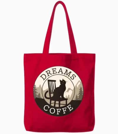 Dream Coffee Tote Bags - Red