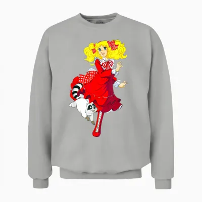 Candy Candy Red Cartoon Japanese Manga Retro 80s Unisex Sweatshirt - Ash