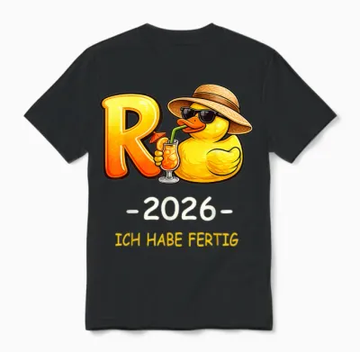 Rentner 2026 Ente Ich Habe Fertig Ruhestand Rentnerin Unisex T-Shirt - Black