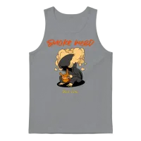 Cartoon Art Smoke Weed Unisex Tank Top - Sport Grey – 1