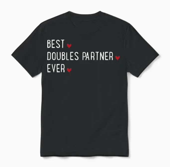 Doubles Partner Unisex T-Shirt in Black