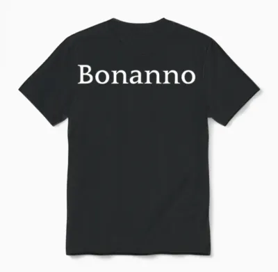 Bonanno Name Text Italia Italian Surname Unisex T-Shirt - Black