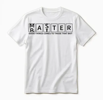 Master Baiter Funny Double Meaning Fishing Design Unisex T-Shirt - White