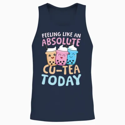 Feeling Like an Absolute Cu-Tea Bubble Tea Unisex Tank Top - Navy