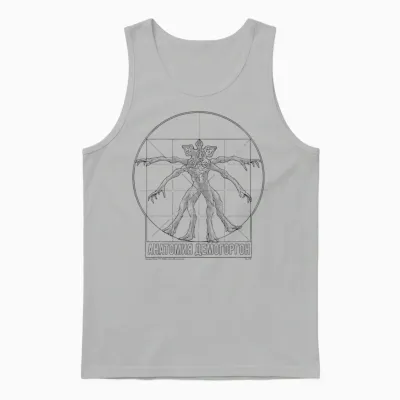 Stranger Things Vitruvian Demogorgon T-Shirt, Gray Unisex Tank Top - Ash