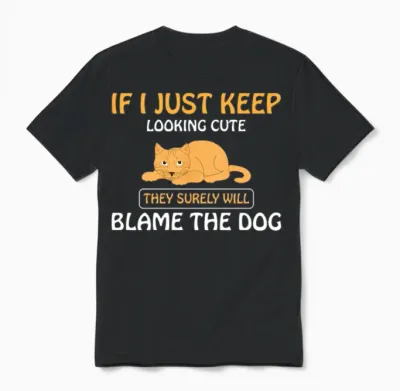 Funny Cat Unisex T-Shirt - Black