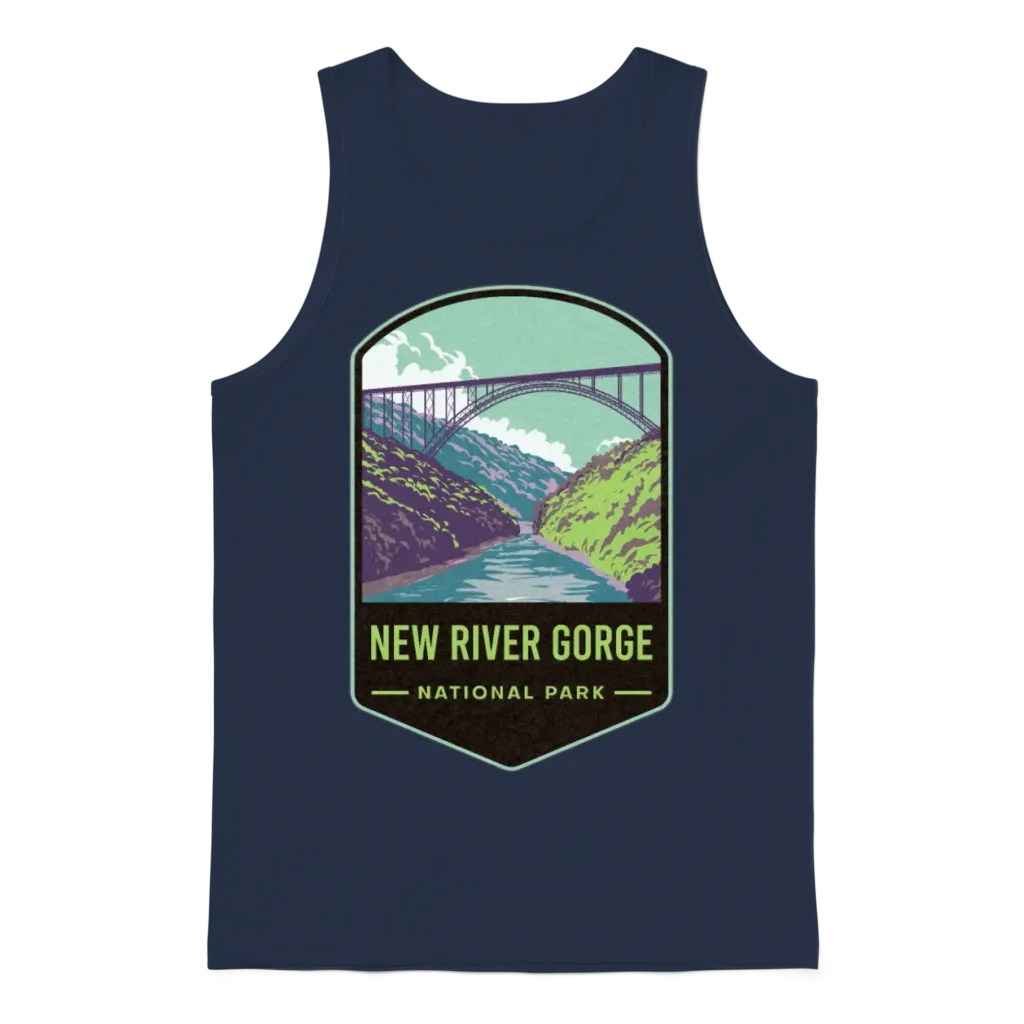 New River Gorge National Park Unisex Tank Top - Navy