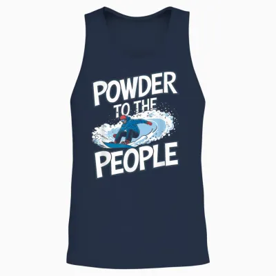 Funny Snowboarder Quote - Powder to the People Unisex Tank Top - Navy