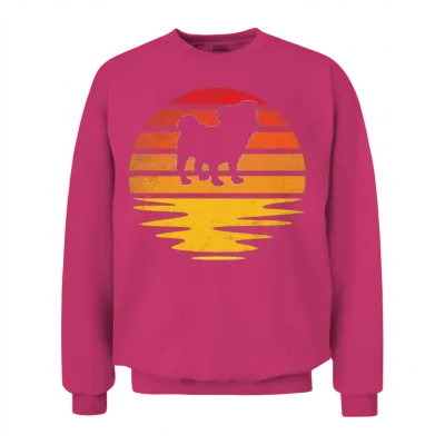 Pug Retro Unisex Sweatshirt - Heliconia