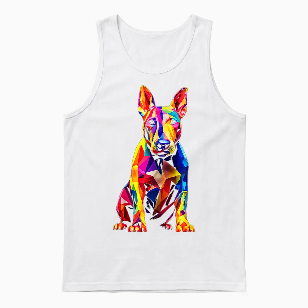 Bull Terrier Illustration Dog Bull Terrier T-Shirt, Black, S Unisex Tank Top in White