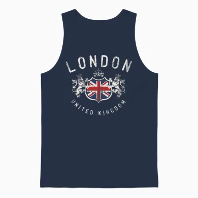London Great Britain Unisex Tank Top - Navy