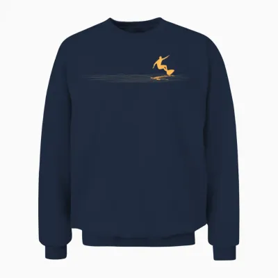 Surfer Graphic Surfboard Vintage Surfing for Surfers Unisex Sweatshirt - Navy