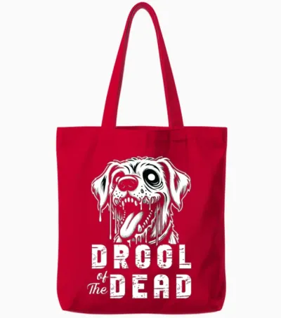 Horror Dog Halloween Spooky Dog Lover Gothic Dog Tote Bags - Red