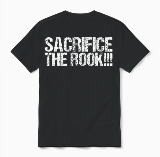 Sacrifice the Rook Shirt Funny Chess Unisex T-Shirt in Black