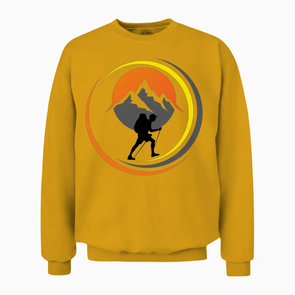 Hiking & Outdoors Unisex Sweatshirt in Gold