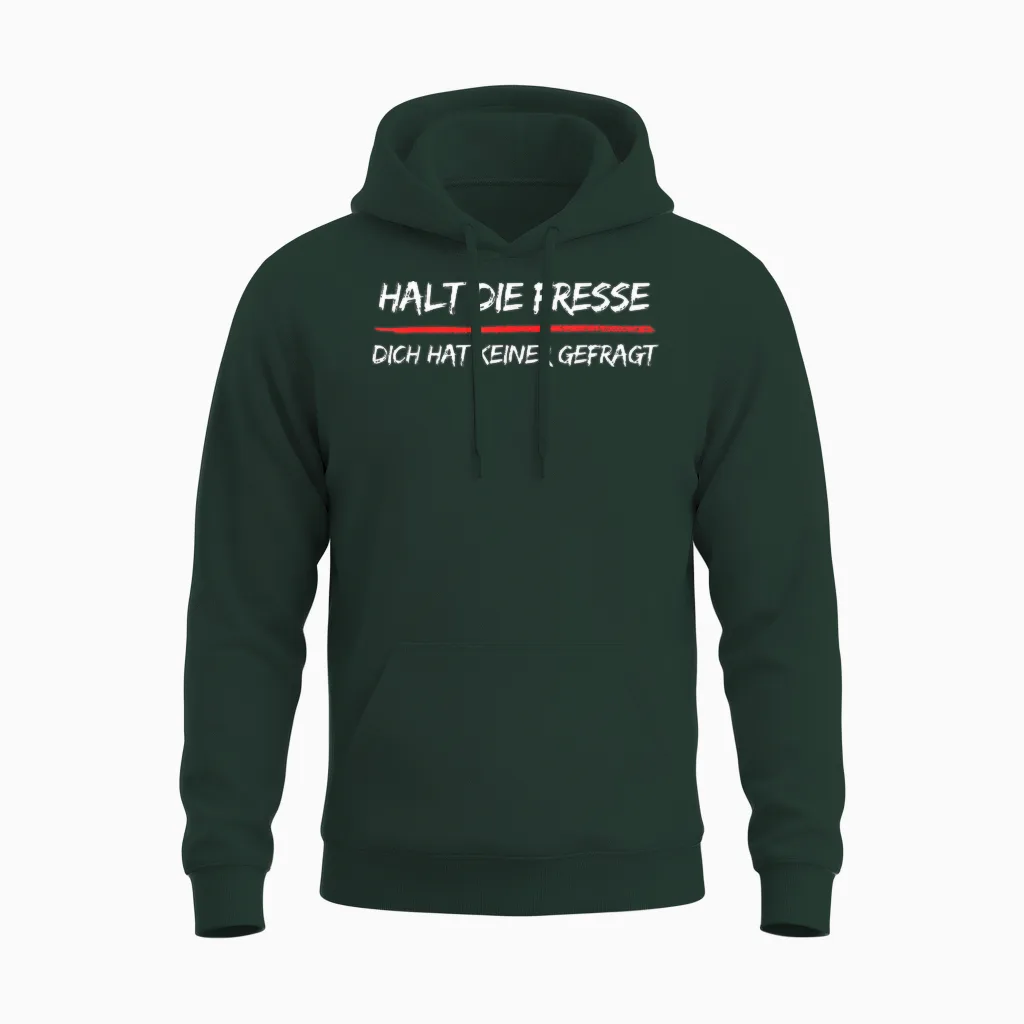 "halt Die Fresse Dich Hat Keiner Gefragt Funny T-Shirt, Black Unisex Hoodie in Forest