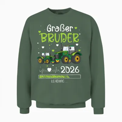 Children's T-Shirt with German Text "ich Werde Großer Bruder 2026" (german Language) Unisex Sweatshirt - Military Green