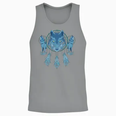 Predator Dream Catcher Animal Motif Gift Wolf Unisex Tank Top - Sport Grey