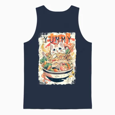 Ramen Nudeln Katze Japan Y2k Kawaii Retro Katzen Manga Anime Unisex Tank Top - Navy